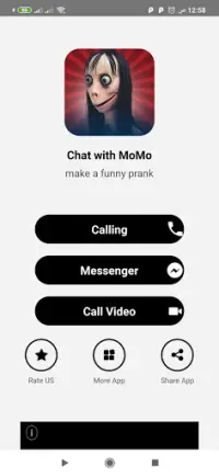 Momo scary fake call video and voice and chat Screen Shot 0