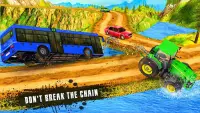 Chained Tractor Towing Bus 3D Simulation Game 2020 Screen Shot 2