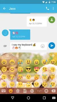 Cute Photo Emoji Keyboard Skin Screen Shot 1