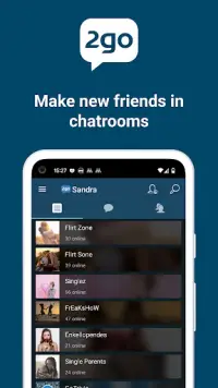 2go Chat - Chat Rooms & Dating Screen Shot 0