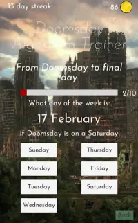 Doomsday Algorithm Brain Trainer Screen Shot 1
