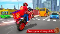 moto fiets race pizza spel Screen Shot 1