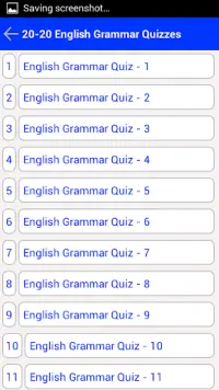 English Grammar Quiz Screen Shot 1