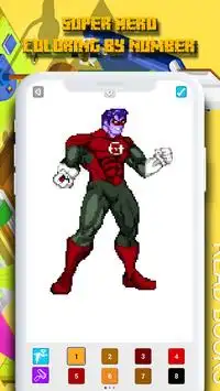 Color By Number Superhero Coloring Book Pixel Art Screen Shot 6