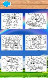 Colorear Vehículos De Transporte Para Niños Screen Shot 3