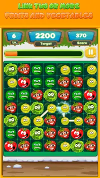 Fruit & Veggies : Link Line Match 3 Puzzle Game Screen Shot 2
