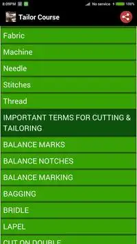 Tailor Course Screen Shot 2