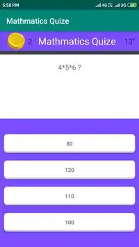 mathmatics quize game app Screen Shot 1