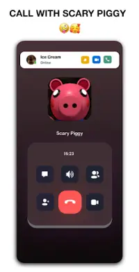 Scary Piggy Granny's 🎙 Video Call & Chat   Sounds Screen Shot 2