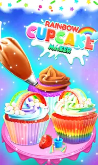 Rainbow Cupcake Maker: DIY Cooking Games 2019 Screen Shot 0