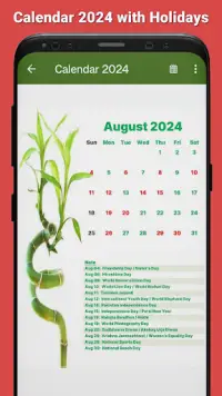 Calendar 2024 with Holidays Screen Shot 4