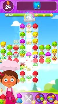 Cupcake crush: Spiele 3 Spiele Screen Shot 2