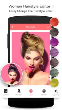 Woman hairstyle photoeditor Screen Shot 4