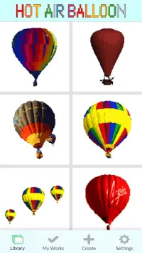 Hot Air Balloon Pixel Art Coloring By Number Screen Shot 0