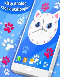 Kitty Clock Wallpaper 😻 Cute Cat Live Wallpapers Screen Shot 5