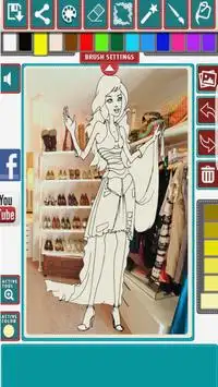 Princess Shopping Coloring Screen Shot 4