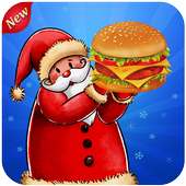 Santa Clause Cooking Burger