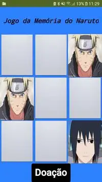 Jogo da Memória do Naruto Screen Shot 1