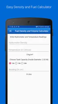 Fuel Density and Volume Calculator Screen Shot 0