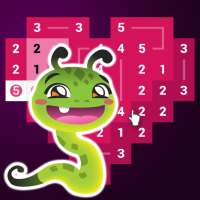 Worms - Linkapix Picture Path Number Puzzle