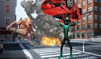 Green Grand Monster Stickman Crime City Battle Screen Shot 3