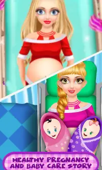الأم الحامل وحديثي الولادة لعبة رعاية الطفل التوأم Screen Shot 4