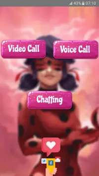 Fake Chat & Call Video : Super Ladybug Noir Screen Shot 1