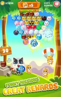 Bubble Shooter Rescue -Pet Cat Bubble blast crush Screen Shot 2