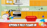 House Dish Washing Kitchen Clean up: Cleaning Sim Screen Shot 1