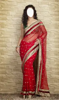 Indian Woman  Designer Saree Screen Shot 4