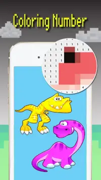 Dinosaurier-Farbpixel-Kunst: Dino-Färbung-Spiel Screen Shot 3