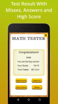 Math Tester FREE Screen Shot 2