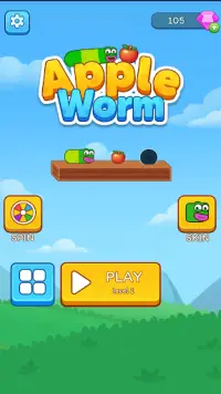 Worms Eat Apple - Puzzle Zone Screen Shot 0