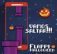Flappy Halloween: pular tubos noite abóboras Screen Shot 0