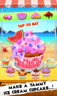 Yummy Watermelon Ice Candy - Slice & Cupcake Game Screen Shot 2