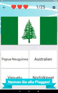 Ozeanien und Australien Quiz - Länder und Flaggen Screen Shot 17