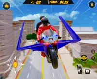 Flying Robot Bike Hero - Vegas Crime City Games Screen Shot 11