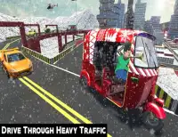 Snow Tuk Tuk Auto Rickshaw 3D Screen Shot 4