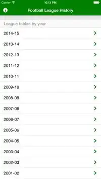 Football League History Screen Shot 3