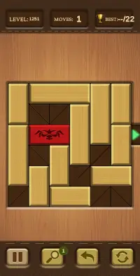 Unblock Puzzle Game - Slide Red Wood Free Offline Screen Shot 2