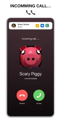 Scary Piggy Granny's 🎙 Video Call & Chat   Sounds Screen Shot 4