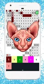 Coloring Fun Cat Color by Number 3D Pixel Art Screen Shot 3
