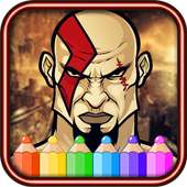 coloring the god of Warrior hero kratos