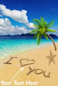 Write Name On Sand beach message with sea wave Screen Shot 1