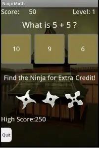 Ninja Math Screen Shot 1