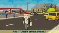 Virtual Life In A Simple Blocky Town Screen Shot 1