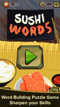 두뇌 퍼즐 게임 Sushi,  맞추기 단어 퍼즐, word puzzle games Screen Shot 1