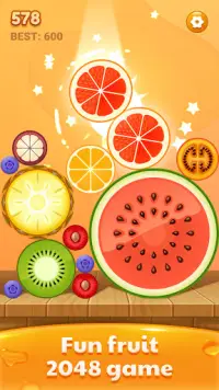 Chain Fruit 2048 Free Game - Merge a Watermelon Screen Shot 0