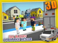 Blocky 911 Ambulance Rescue 3D Screen Shot 7