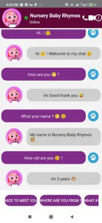 fake video call Nursery Baby Rhymes kid Songs Screen Shot 2